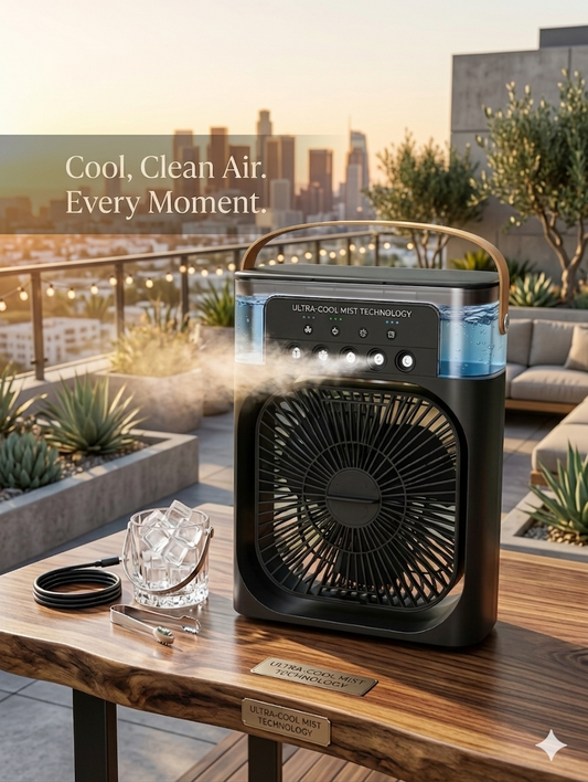 Portable Air Cooler Fan with 7-Color Light – Personal AC Fan